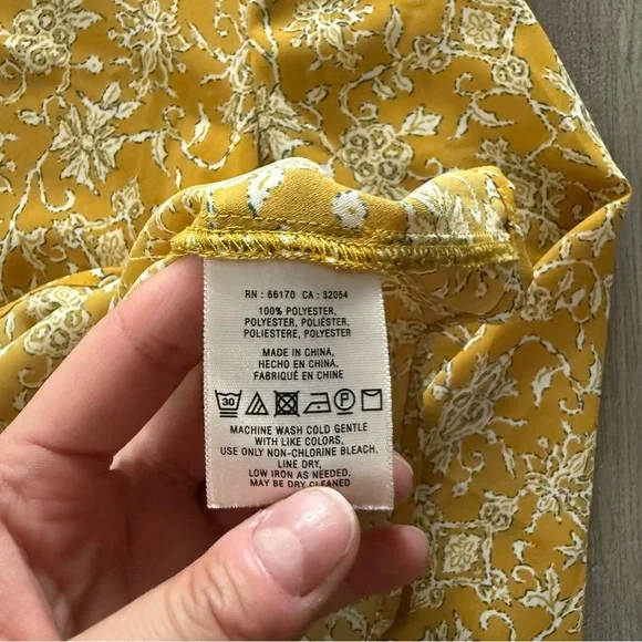 Anthropologie HD in Paris Eira Mustard Yellow Pattern Blouse - Picture 5 of 6